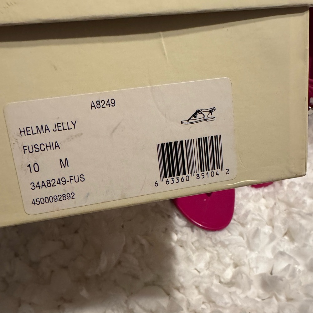 Coach Pink T-Strap Jelly Fuchsia Pink  Sandals with Metallic Accents - Picture 8 of 12